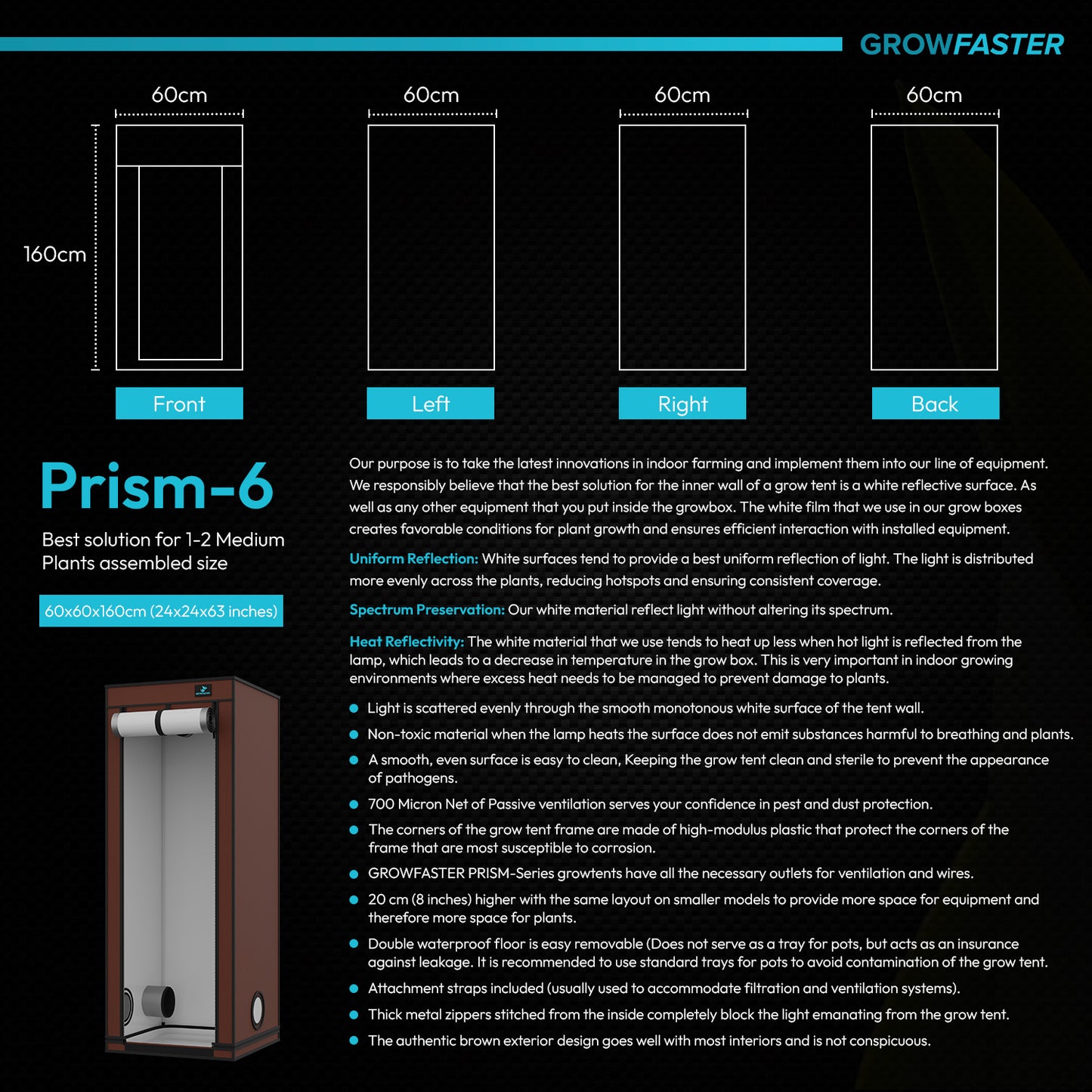 Growtent GROWFASTER PRISM 6 (24x24x63 in)